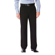 Haggar Mens Classic fit Dress Pants 34 / 30 Black Solid Stretch