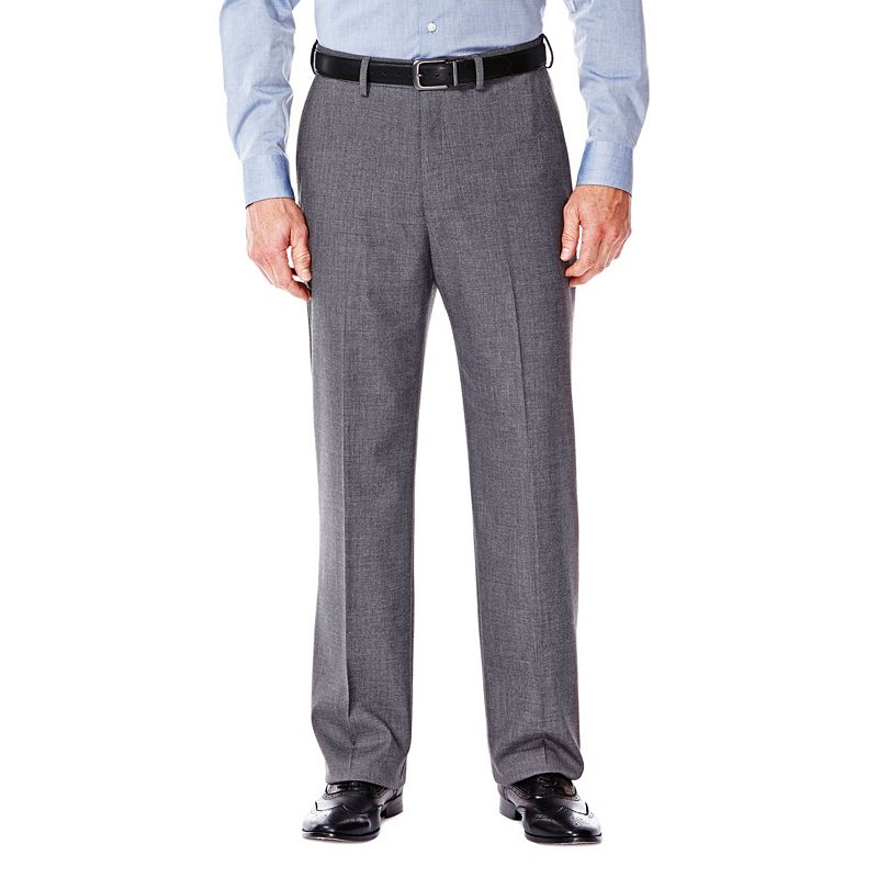 Haggar Mens Classic fit Dress Pants 42 / 32 Gray Solid