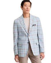 Tallia Mens Slim fit Linen Sport Coat Blazer 42 S Mint Green Plaid