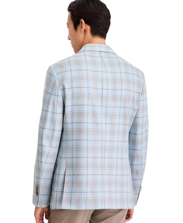 Tallia Mens Slim fit Linen Sport Coat Blazer 42 S Mint Green Plaid