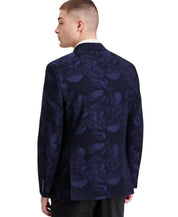 Bar Iii Mens Slim fit Evening Jacket Blazer 38 R Navy Blue Floral