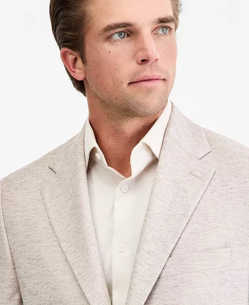 Michael Kors Mens Classic fit Linen Sport Coat Blazer 46 R Oatmeal Tan Solid