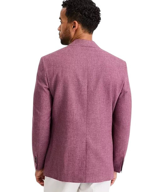 Michael Kors Mens Classic fit Linen Sport Coat Blazer 44 R Mulberry Red Linen