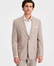 Michael Kors Mens Classic fit Suit Jacket Blazer 50 L Beige Solid Stretch