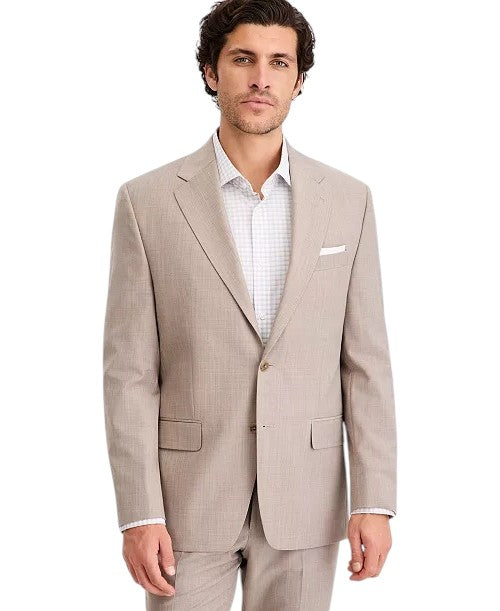 Michael Kors Mens Regular fit Wool Suit Jacket Blazer 40 S Tan Light Brown Solid