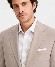 Michael Kors Mens Classic fit Suit Jacket Blazer 50 L Beige Solid Stretch