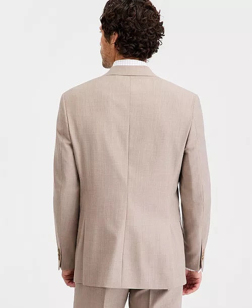 Michael Kors Mens Classic fit Suit Jacket Blazer 44 R Beige Solid Stretch