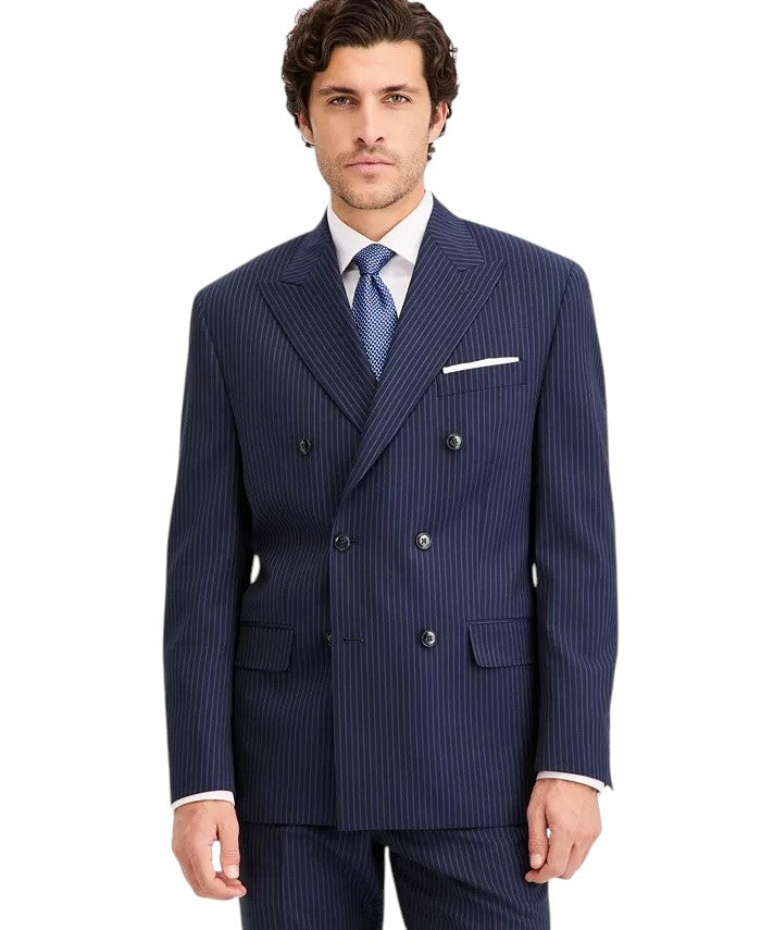 Michael Kors Mens Classic fit Wool Suit Jacket Blazer 44 L Navy Blue Pinstripe