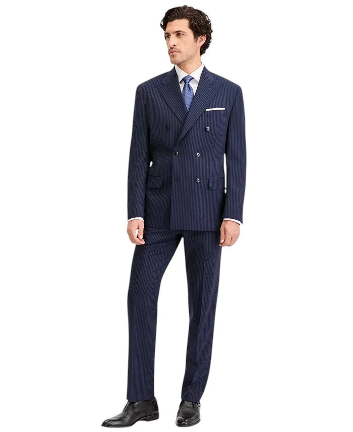 Michael Kors Mens Classic fit Wool Suit Jacket Blazer 44 L Navy Blue Pinstripe