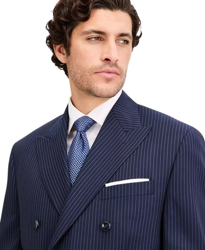 Michael Kors Mens Classic fit Wool Suit Jacket Blazer 44 L Navy Blue Pinstripe