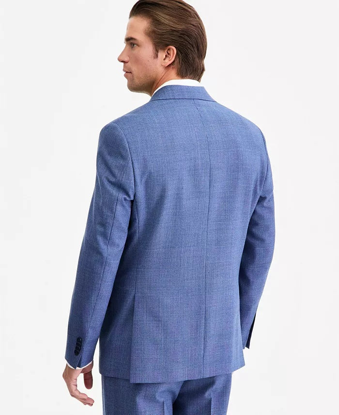 Michael Kors Mens Classic fit Wool Suit Jacket Blazer 48 L Blue Plaid