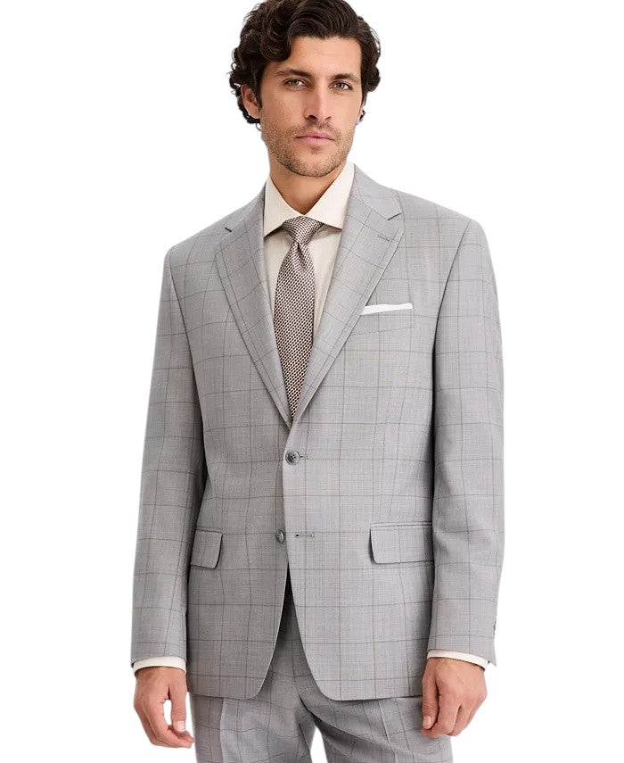 Michael Kors Mens Classic fit Wool Suit Jacket Blazer 44 L Grey Check