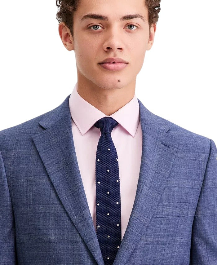 Tommy Hilfiger Mens Modern fit Wool Suit Jacket Blazer 44 R Blue Plaid Stretch
