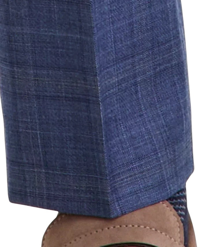 Tommy Hilfiger Mens Modern fit Dress Pants 36 / 32 Blue Plaid Stretch Wool