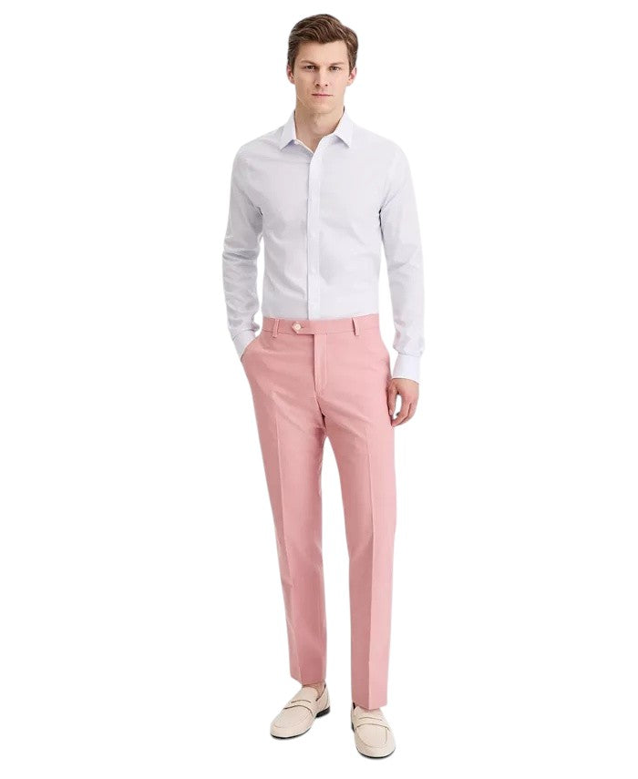 Tommy Hilfiger Mens Modern fit Cotton Dress Pants 36 / 30 Pink Solid