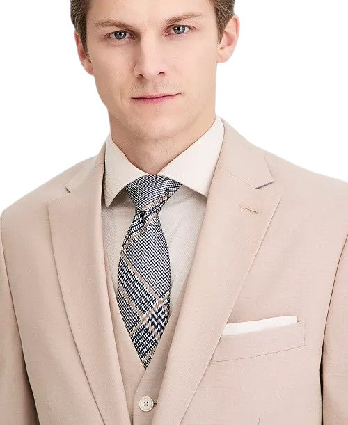 Tommy Hilfiger Mens Modern fit Cotton Suit Jacket Blazer 42 L Tan Solid Stretch