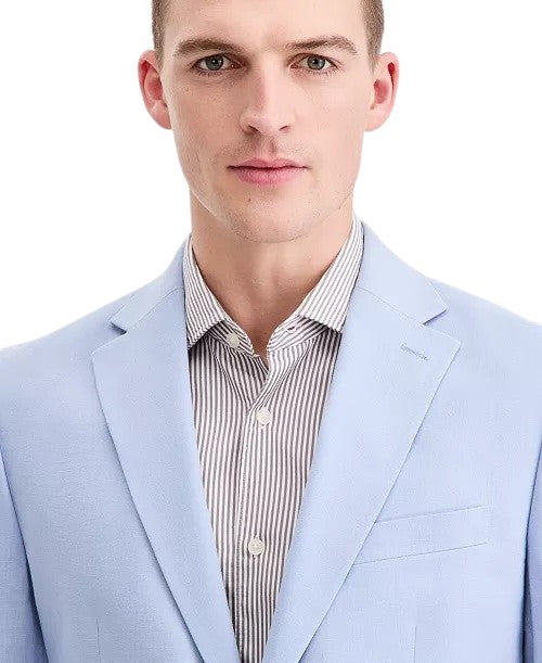 Tommy Hilfiger Mens Modern fit Linen Sport Coat Blazer 40 S Blue Solid