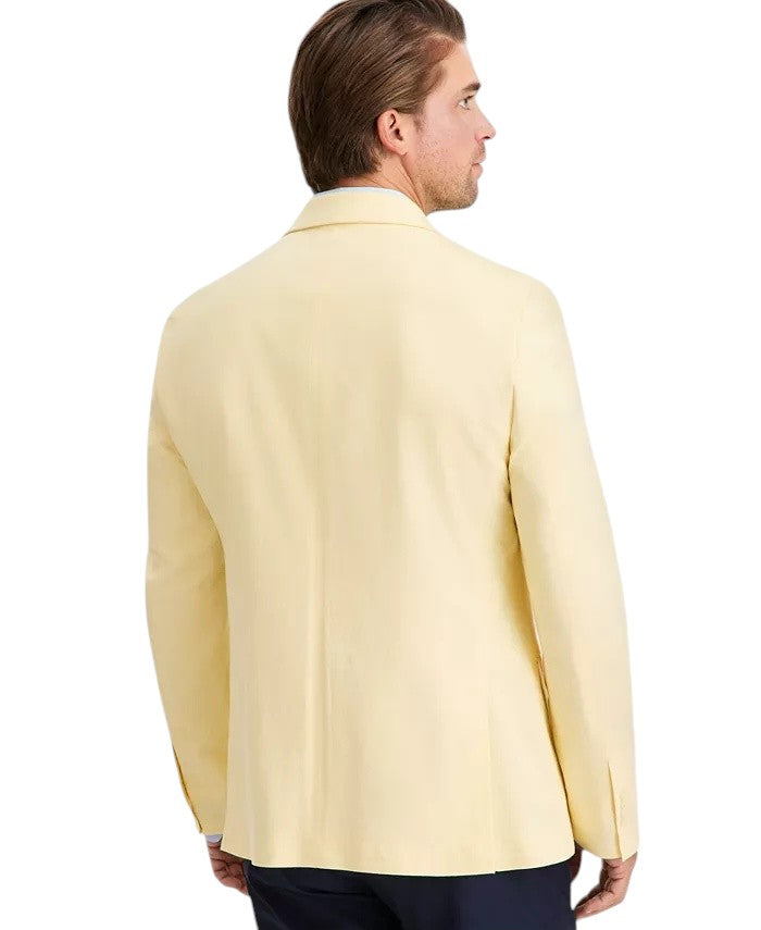 Tommy Hilfiger Mens Modern fit  Linen  Cotton Sport Coat Blazer 42 S Yellow Solid