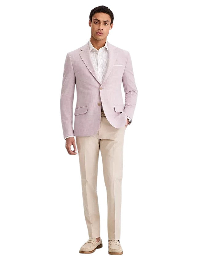 Calvin Klein Mens Slim fit Sport Coat Blazer 40 S Pink Solid