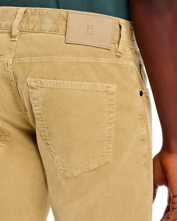 Pt Torino Stretch Micro Corduroy Slim Fit 5 Pocket Pants Size 36 Light Brown