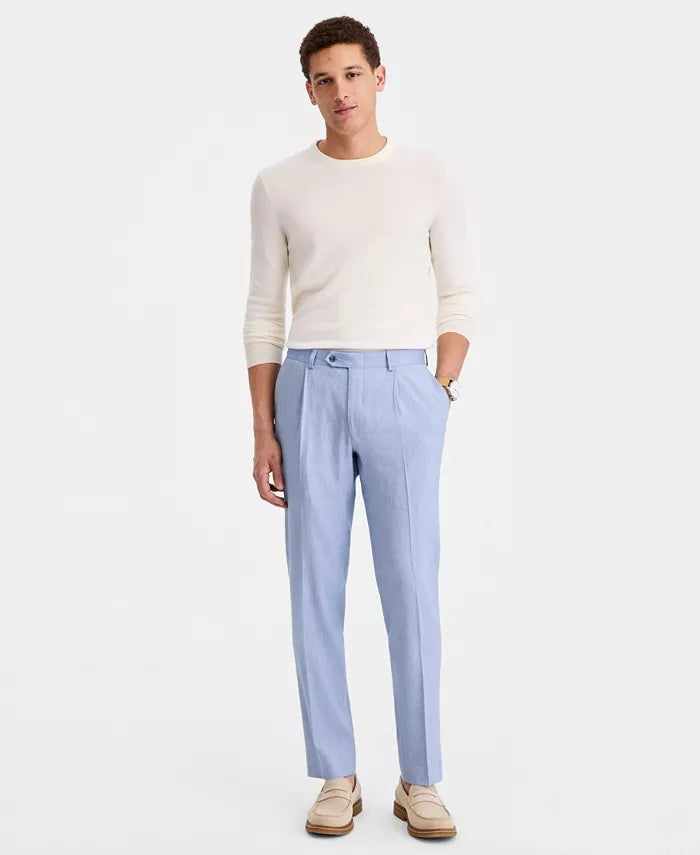 Michael Kors Mens Classic fit Linen Dress Pants 42 / 32 Light Blue Solid