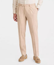 Michael Kors Mens Classic fit Linen Dress Pants 42 / 30 Tan Linen Solid