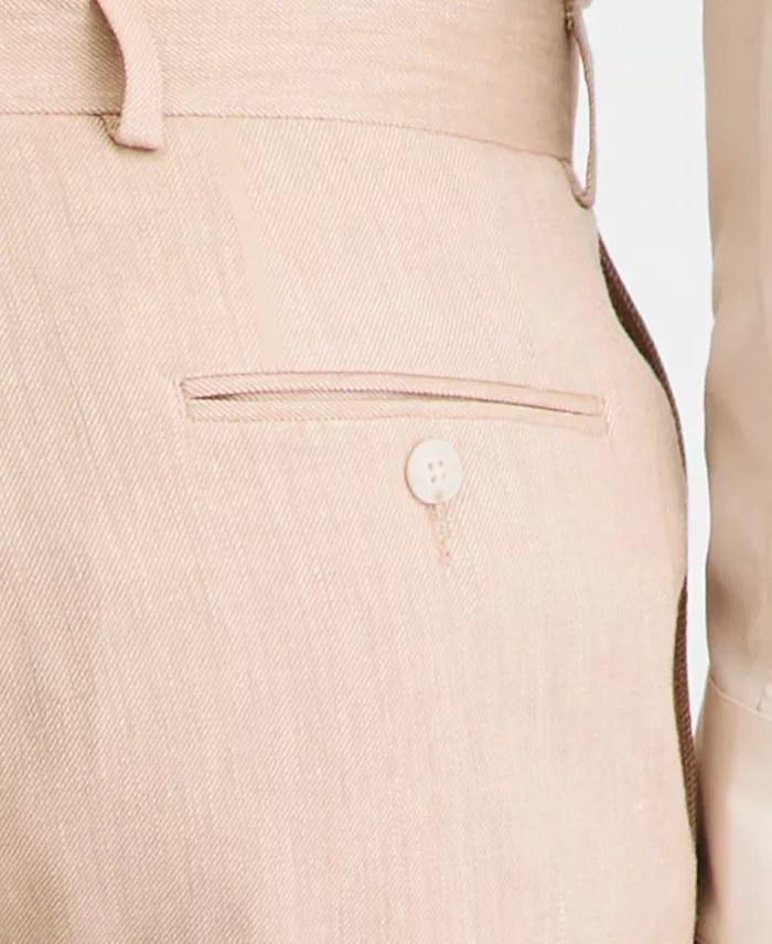 Michael Kors Mens Classic fit Linen Dress Pants 42 / 30 Tan Linen Solid