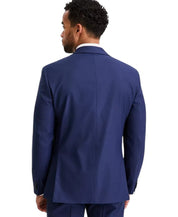Alfani Mens Slim fit Suit Jacket Blazer 44 L Navy Blue Solid Stretch