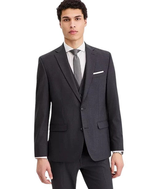 Bar Iii Mens Slim fit Wool Suit Jacket Blazer 36 S Charcoal Grey Solid Stretch