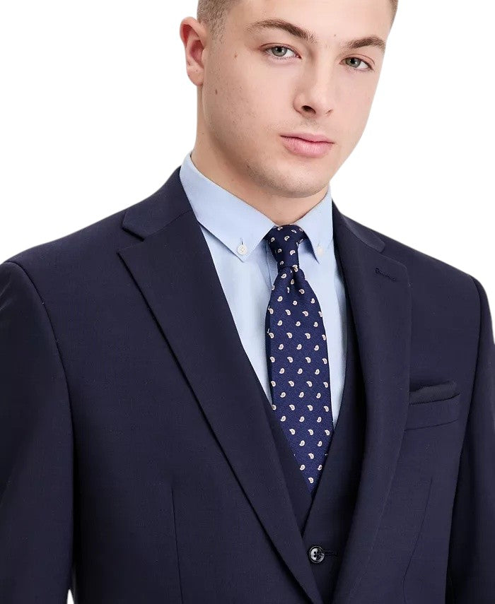 Bar Iii Mens Slim fit Wool Suit Jacket Blazer 44 R Navy Blue