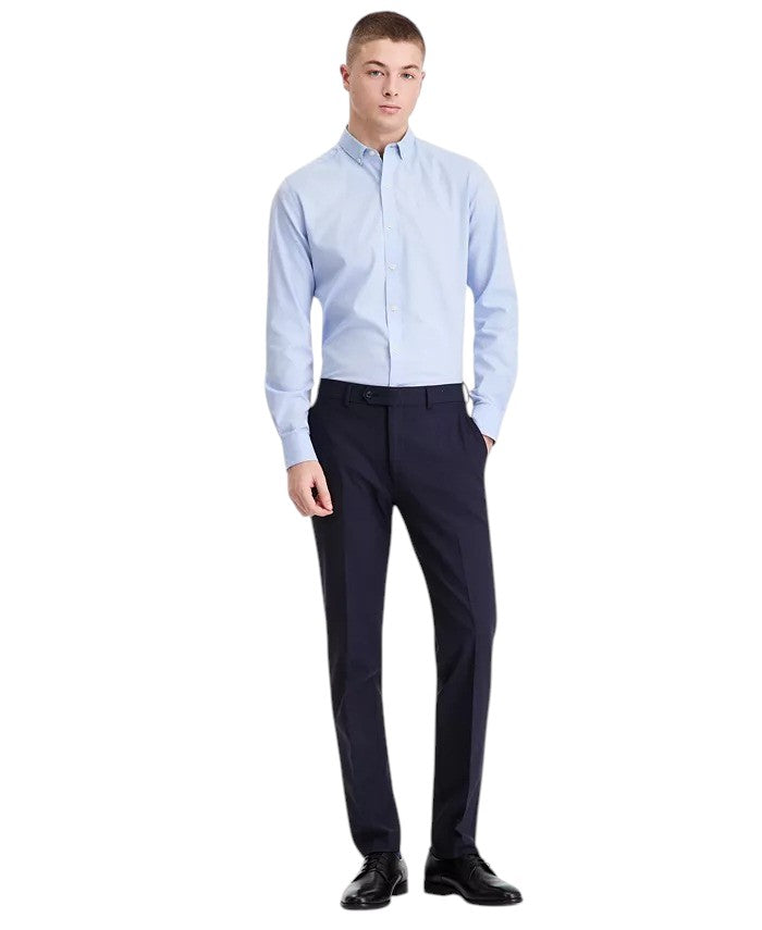 Bar Iii Mens Slim fit  Wool Dress Pants 30 / 32 Navy  Blue Plaid