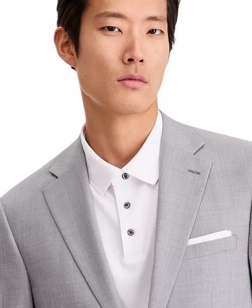 Calvin Klein Mens Slim fit Suit Jacket Blazer 44 R Light Gray Solid Wool