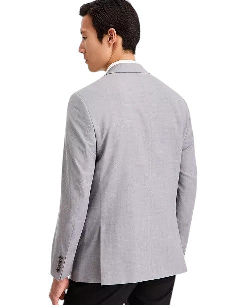 Calvin Klein Mens Slim fit Wool Suit Jacket Blazer 38 R Light Grey Solid Stretch