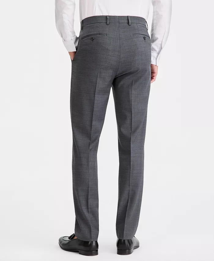 Calvin Klein Mens Slim fit Wool Dress Pants 38 / 30 Grey Solid