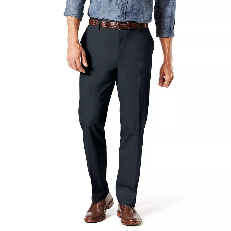 Dockers Mens Signature Straight Fit Khaki Pants 32 x 30 Dark Grey
