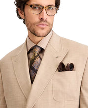 Tayion Collection Men's Classic-Fit Double Breasted Suit Jacket 50 L Light Tan