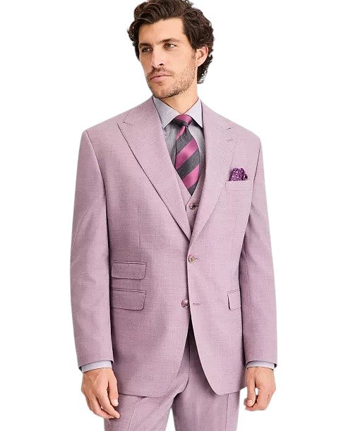 Tayion Mens Classic fit Suit Jacket Blazer 44 R Coral Pink Solid