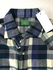 Sid Mashburn Men's Cotton Snap Western Shirt Blue Plaid Size XL Slim Fit