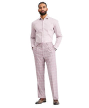 Tayion Mens Classic fit Dress Pants 38 / 34 Pink Plaid