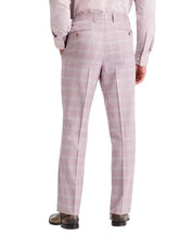 Tayion Mens Classic fit Dress Pants 38 / 34 Pink Plaid