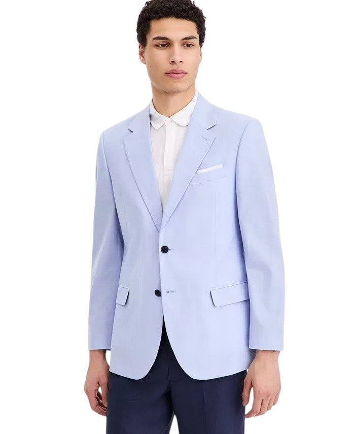 Nautica Mens Modern fit Cotton Sport Coat Blazer 44 S Light Blue Solid