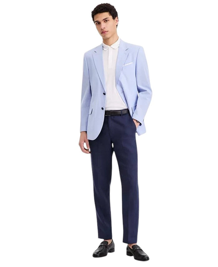 Nautica Mens Modern fit Cotton Sport Coat Blazer 44 S Light Blue Solid