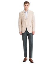Nautica Men's Modern-Fit Herringbone Cotton & Linen Blazer Sport Coat 42 L Tan