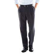 Haggar Mens E-CLO Stria Pleat Front Classic Fit Dress Pants Grey 34 x 29