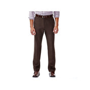 Haggar Mens Classic fit Dress Pants 40 / 32 Brown Solid Stretch