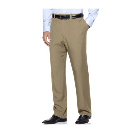 Haggar Mens Classic fit Dress Pants 32 / 32 Beige Solid