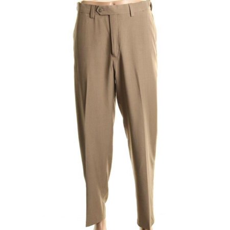 Haggar Mens Classic fit Dress Pants 34 / 32 Beige Solid