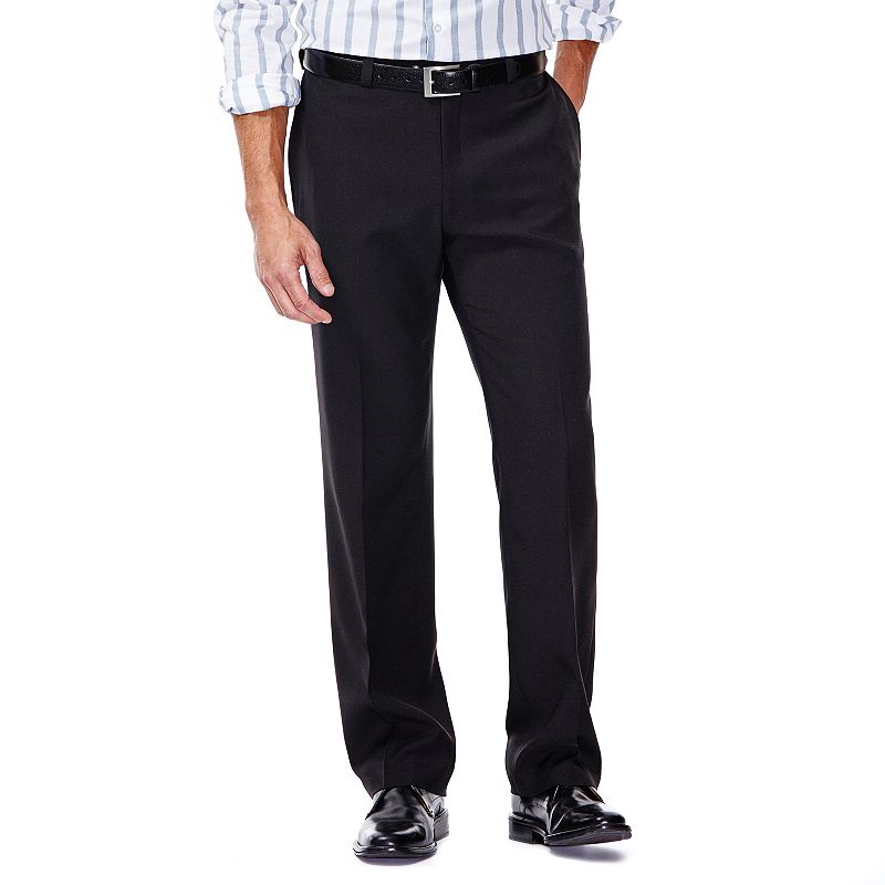 Haggar Mens Classic fit Dress Pants 40 / 29 Black Solid