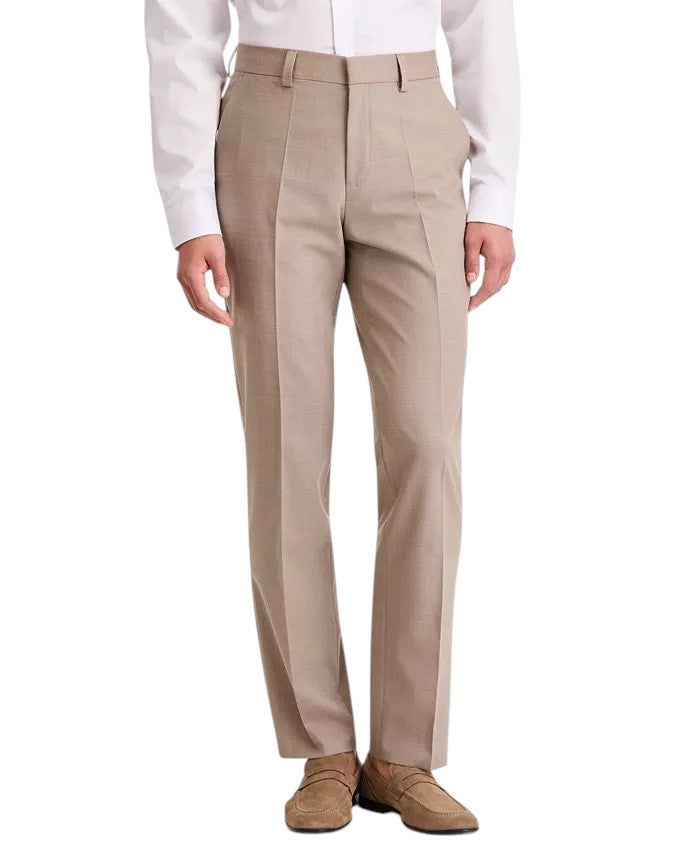 Hugo Boss Mens Modern fit Wool Dress Pants 30 / 30 Tan Beige Solid