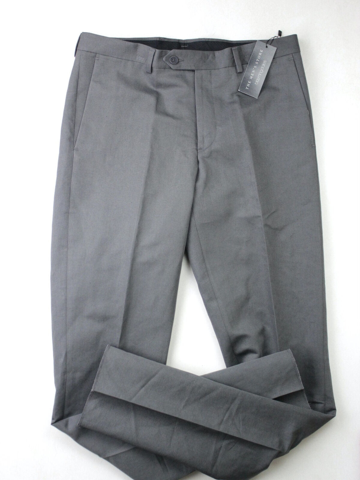 The Men's Store Bloomingdales Cotton & Linen Slim Fit Dress Pants Size 32 Grey